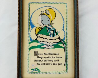 Beatrix Potter Mme Tittlemouse impression encadrée copyright 1928