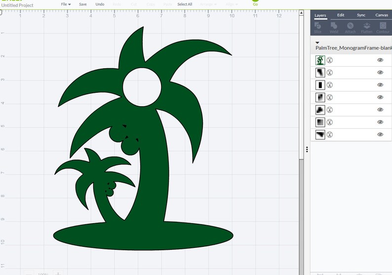 Download Palm Tree Monogram Frame SVG PNG / Cricut / Silhouette / | Etsy