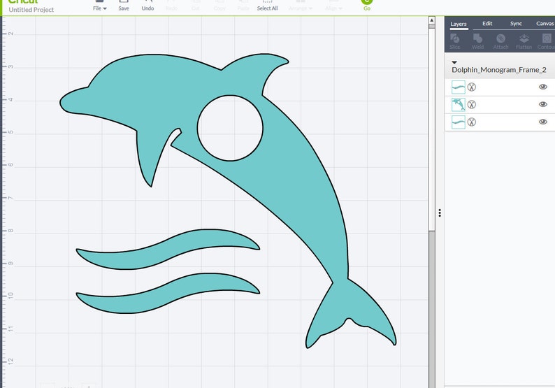 Download Dolphin with Waves Monogram Frame SVG PNG / Cricut / | Etsy