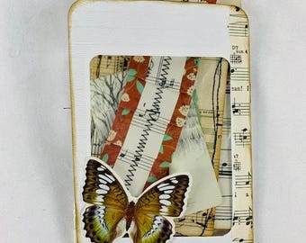 Pack d'éphémères, 10 pièces, kit de journal indésirable, fournitures de collage, papier vintage, pochette cousue, enveloppe modifiée cousue