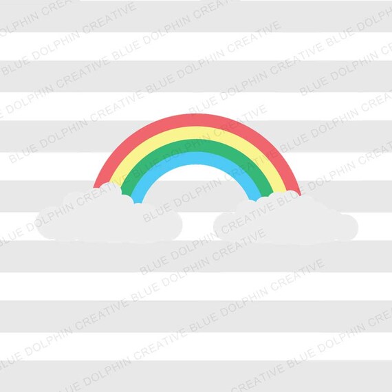 Download Free Rainbow Svg Png Pdf Jpg Ai Dxf Rainbow With Clouds Cut File Etsy SVG Cut Files