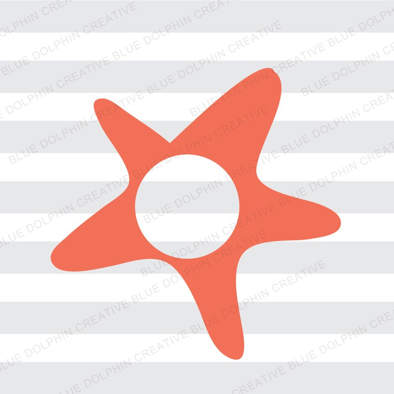 Download Starfish Monogram Frame SVG PNG / Cricut / Silhouette / | Etsy