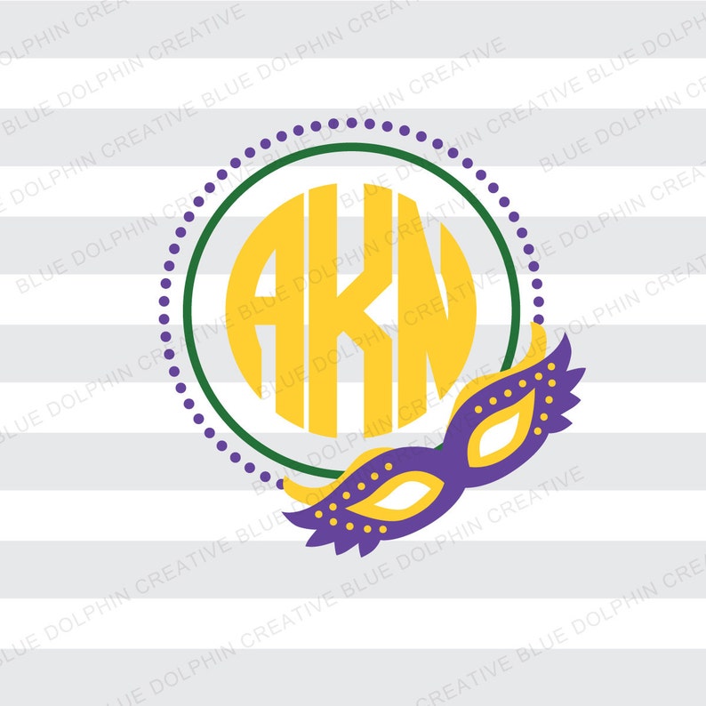 Download Mardi Gras Mask Monogram Frame SVG DXF png pdf jpg ai Beads | Etsy
