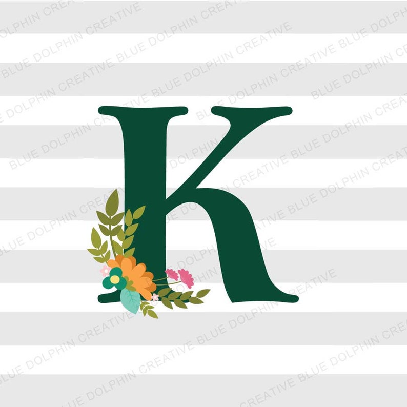 Download Alphabet Letter k with flowers SVG DXF jpg ai png pdf ...