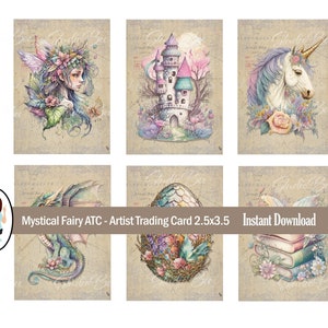 Fairy ATC | Junk Journal | Fairy themed | Artist Trading Cards | Journal Ephemera | scrapbooking | collage sheets | Journal card