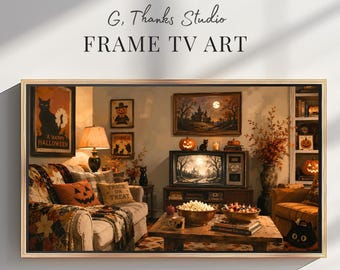 Halloween Samsung Frame TV Art | Vintage Haunted House Moody Landscape | Cozy Living Room Fall Decor | 4K Digital Download