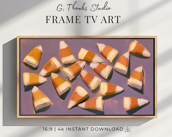 Halloween Frame TV Art | Candy Corn Painting | Samsung 4K Display | Spooky Fall Decor | Autumn Screensaver | Digital Download