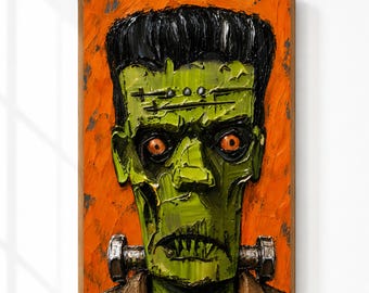Frankenstein Halloween Wall Art Printable | Gothic Monster Portrait | Spooky Horror Decor | Vintage Halloween Digital Download