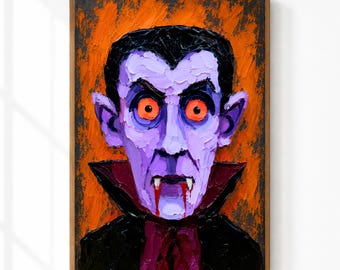 Vampire Halloween Wall Art | Gothic Dracula Portrait Printable | Spooky Horror Decor | Gothic Castle Aesthetic | Autumn Digital Download