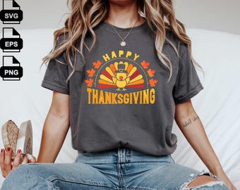 Happy Thanks Giving Svg Png Eps, Thanksgiving Svg, Turkey Svg, Autumn Svg, Pumpkin Svg, Thankful Svg, Thanksgiving Shirt, Hello Fall Svg