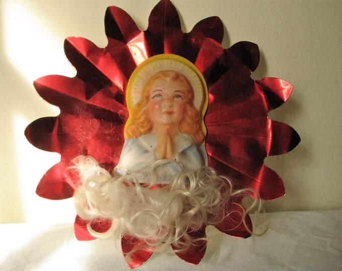 Vintage Tree Top Angel Foil Star Angel Hair Christmas Tree Spun Glass