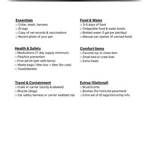 Pet Emergency Kit Checklist | Dog & Cat Disaster Prep Guide (Printable)