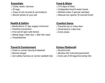Pet Emergency Kit Checklist | Dog & Cat Disaster Prep Guide (Printable)