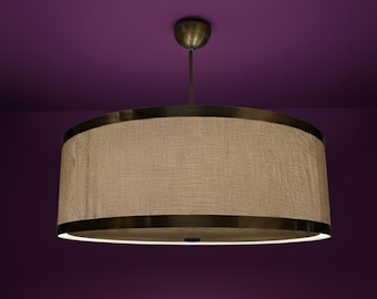 Cotton & Linen Pendant Lamp with Stainless Steel Trim –  Lighting for Warm, Inviting Spaces