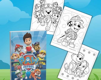 Rescue Dog Paw-TY-Patrol Coloring Book, Printable Kids Coloring Pages, 58 pages Digital Download PDF, Instant Activity