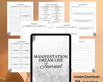 Manifestation Dream Life Journal: Guided Goal Setting (Printable PDF)
