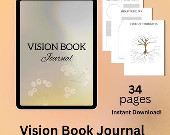 Vision Book Journal, Goal Setting Planner, Self-Discovery Guide (Digital Download)