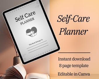 Zelfzorgplanner, wellnessdagboek, geestelijke gezondheidstracker (canvasjabloon)