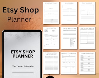 Planificador de tienda Etsy / Organizador de negocios, Rastreador de ventas (Descarga digital en PDF)