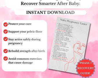Prenatal Postpartum Workout Guide | Core & Pelvic Floor Recovery (Digital Download)