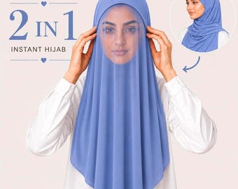 Instant Hijab mit integrierter Unterkappe | Jersey Hijab | Sofort tragbar | Hijab ohne Nadeln | Muslimisches Kopftuch