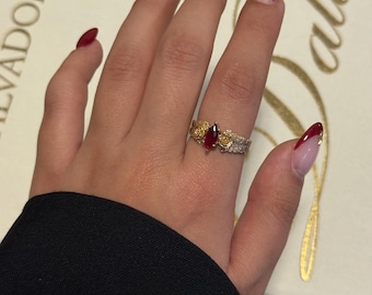 Vintage Brass Ring — Adjustable Boho Stackable Rings — Gift for Her