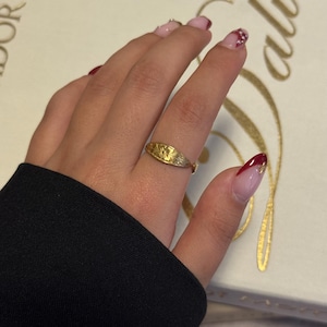 Handmade Brass Flower Ring – Adjustable Boho Floral Jewelry
