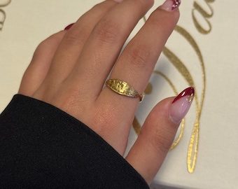 Vintage Brass Ring  — Adjustable Boho Stackable Rings — Gift for Her