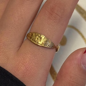 Blumenring aus Messing, handgefertigter, verstellbarer Ring, Geschenk für Sie