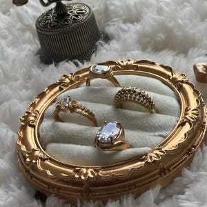 Vintage adjustable brass ring set – boho stacking rings for women