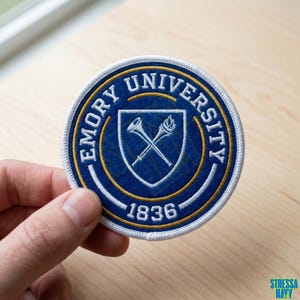 Emory University 1836 Patch, Embroidered Iron On Patch, University Crest Badge, Atlanta Georgia Alumni Gift, College Apparel Accessory