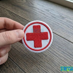 Red Cross Medical Patch: Embroidered First Aid Emblem for Jackets, Backpacks, Medic Bags