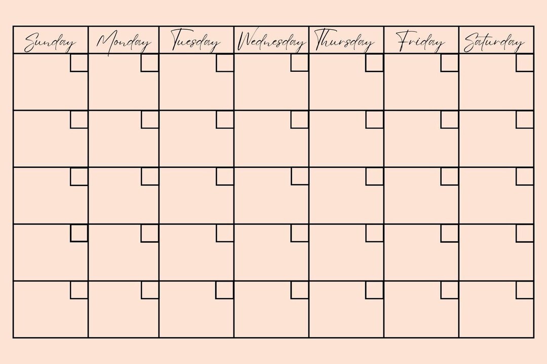 Digital Calendar.pdf Blank Monthly Digital Calendar PDF for Goodnotes, iPad or to Print - Etsy