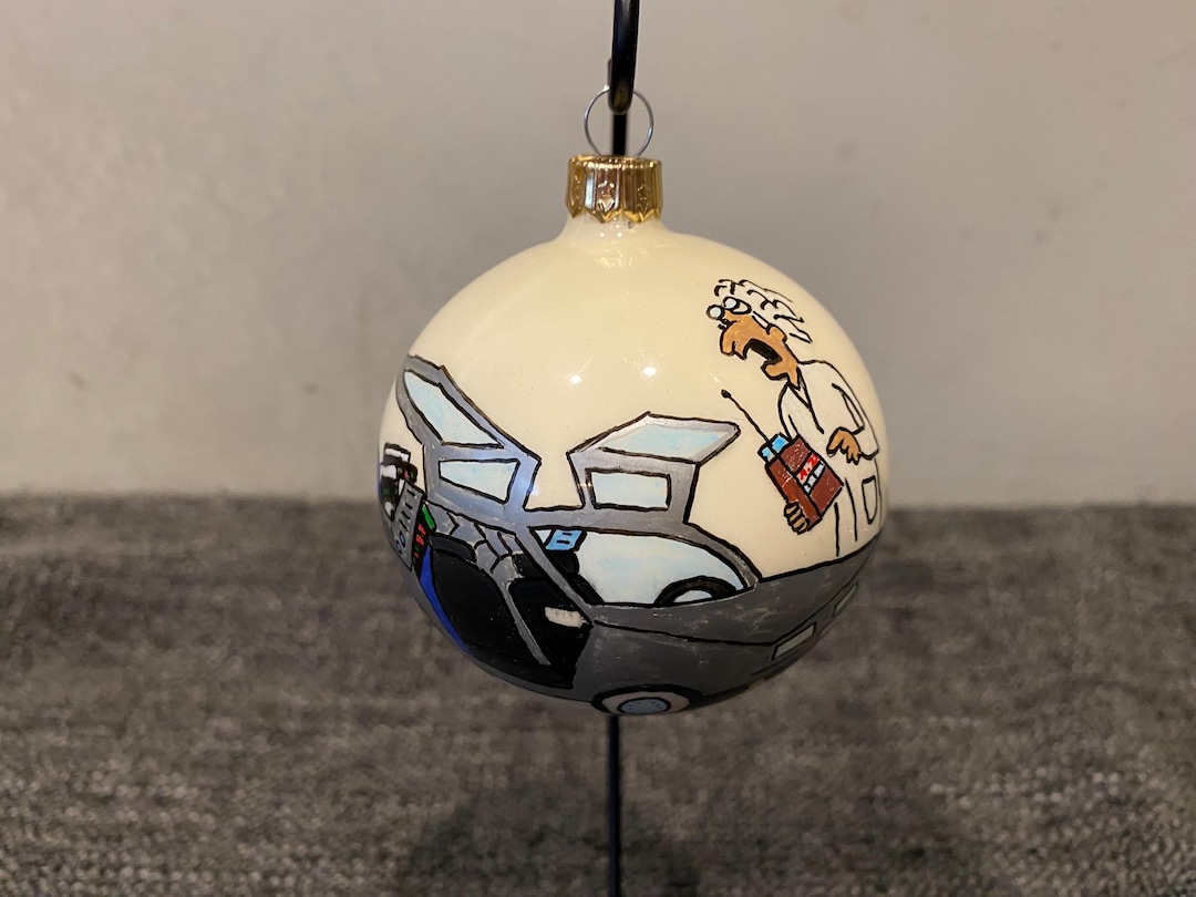 Handpainted Glass Christmas Tree Bauble 8 Cm Back to the Future Etsy — free download