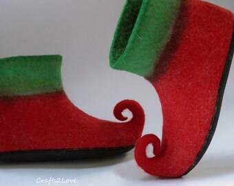 Fairy shoes Christmas felted slippers Costume shoes Elf shoes Womens Fairy boots