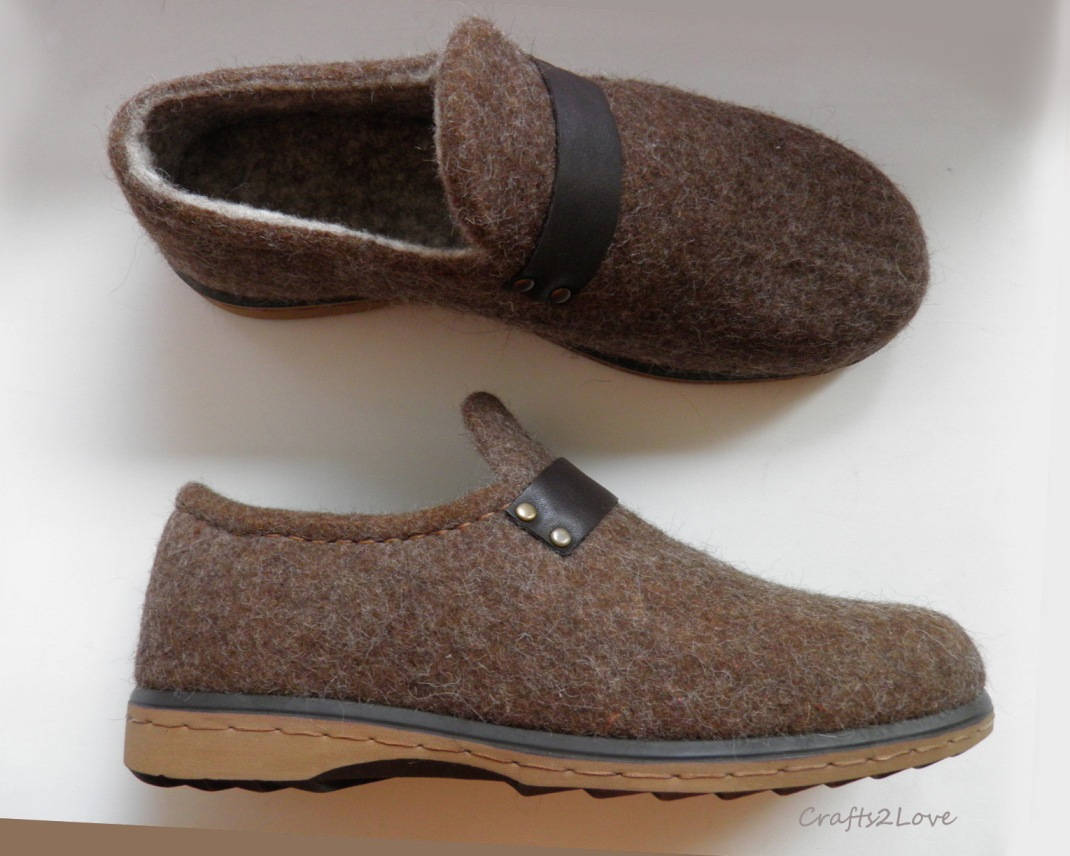Mens loafers Felted wool shoes Felted shoes Felt boots Gift Etsy