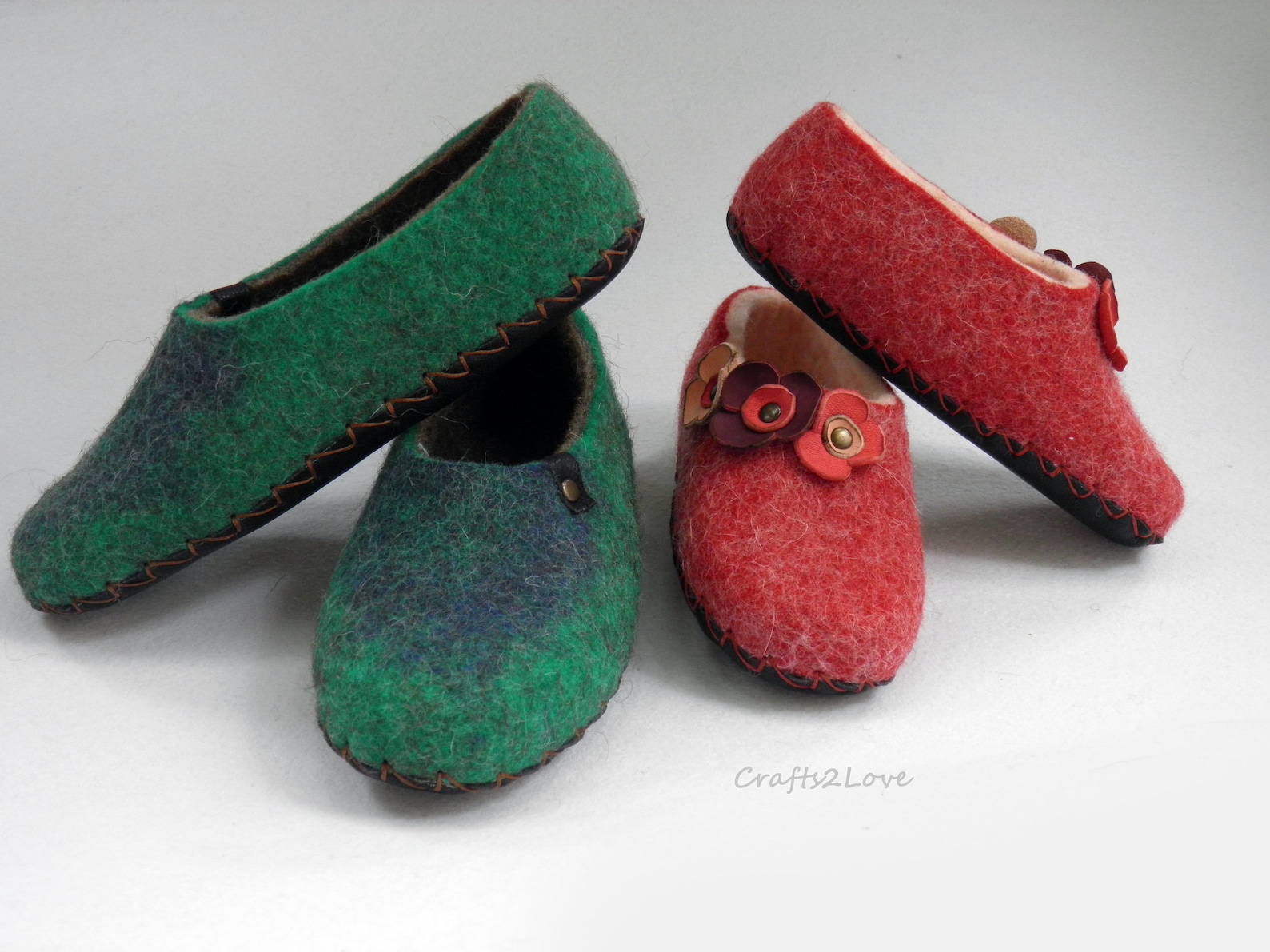 Felted slippers kids Felt slippers for children with soles | Etsy