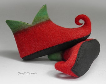 Elf shoes Costume fairy shoes Christmas Felted slippers Womens Fairy boots Pixie shoe Festival boots