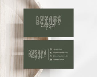 Plantilla de tarjeta de presentación para salón de belleza / Tarjeta editable de Canva minimalista