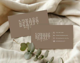 Plantilla de tarjeta de presentación para salón de belleza / Tarjeta editable de Canva minimalista