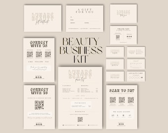 Beauty Business Kit Canva | Salon Branding, Loyalty & QR Templates