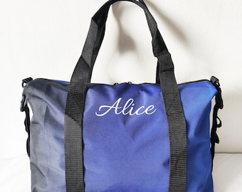 Personalized Gradient Travel Bag - Custom Name Crossbody Duffel - 21 Colors - Soft Carry-on Tote