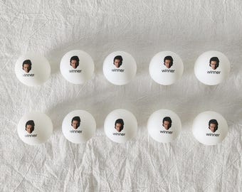 Custom Ping Pong Balls with Photo Personalized Gift for Ping Pong Lovers Custom Face, Name, Color Options – Set of 10
