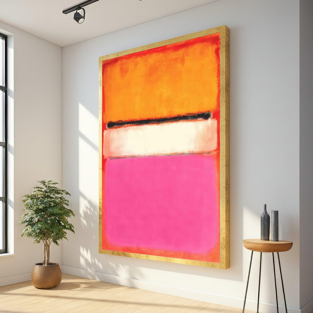 Colorblock Mark Rothko Mark Rothko Abstract Canvas, Color Block Wall Art, Modern Orange Pink ...