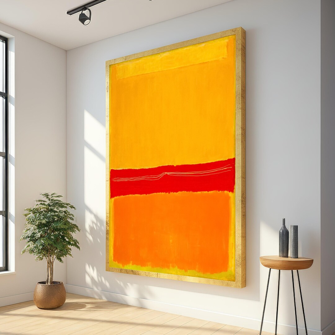 Mark Rothko Abstract Canvas Wall Art, Bold Orange and Red Color Block ...