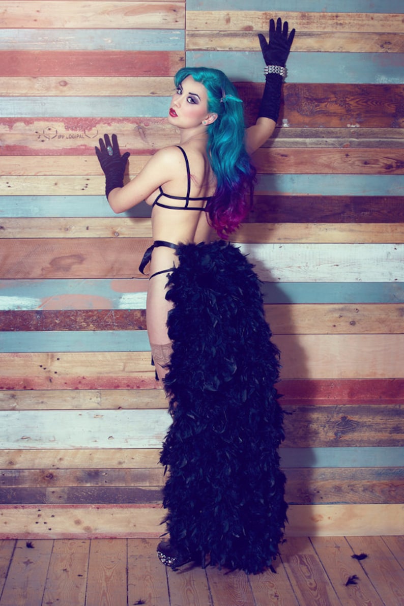 Feather bustle skirt in floor length 