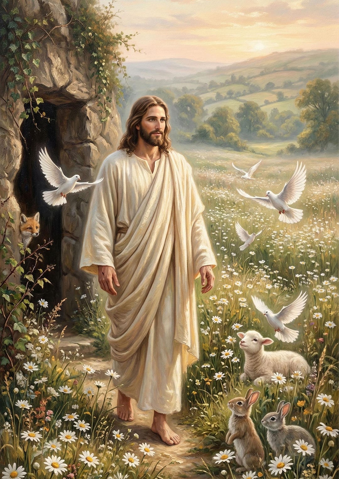 Resurrection Jesus Printable Wall Art, Christian Easter Decor ...