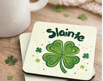 Sláinte Shamrock Cork Coaster – Irish Celtic Drink Coaster