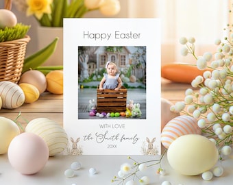 Cartão de Páscoa com foto editável no Canva