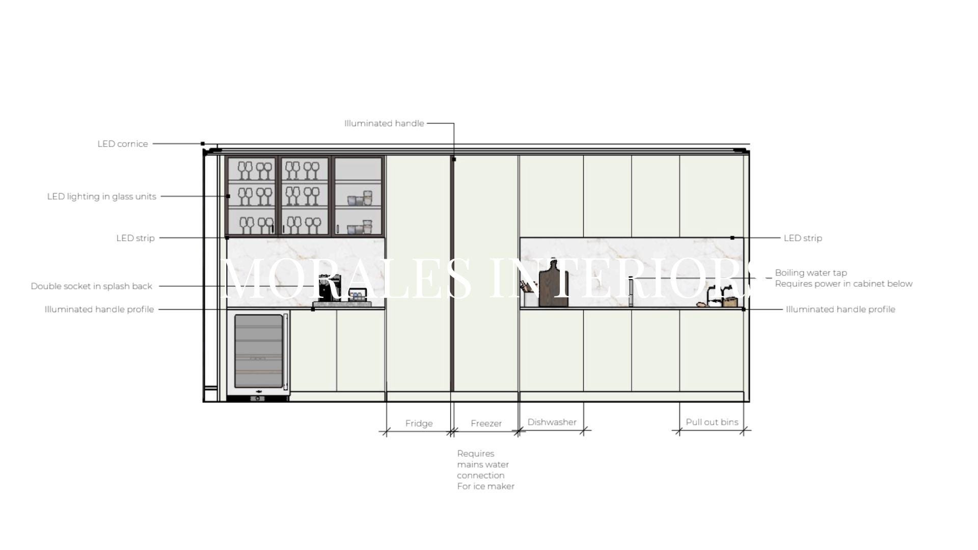 Custom Kitchen Working Drawings Elevations for Builders | Scaled Floor ...